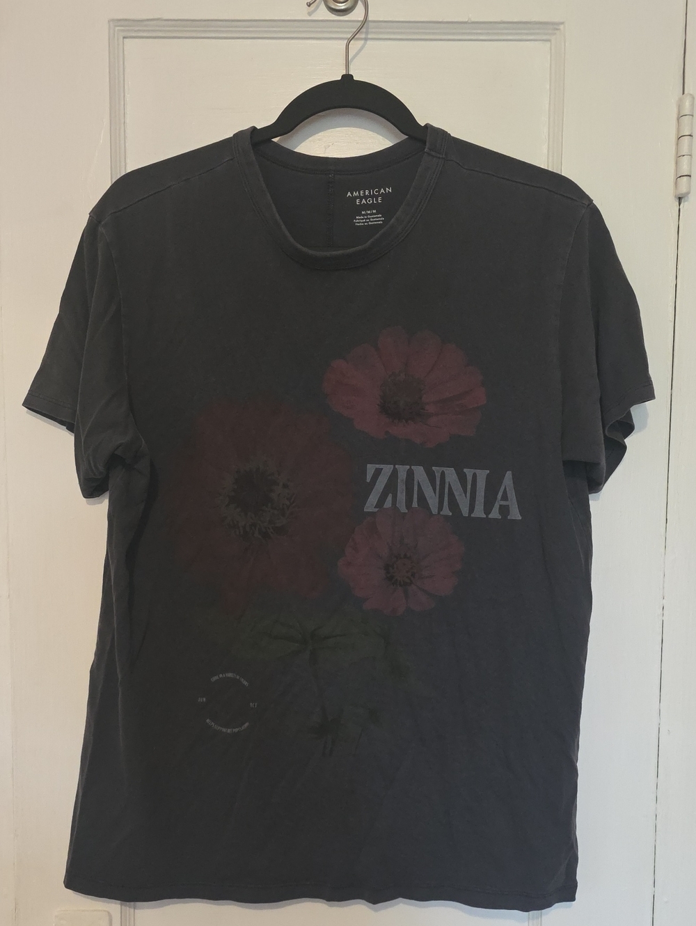 American Eagle Outfitters Black Zinnia Floral Graphic Tee